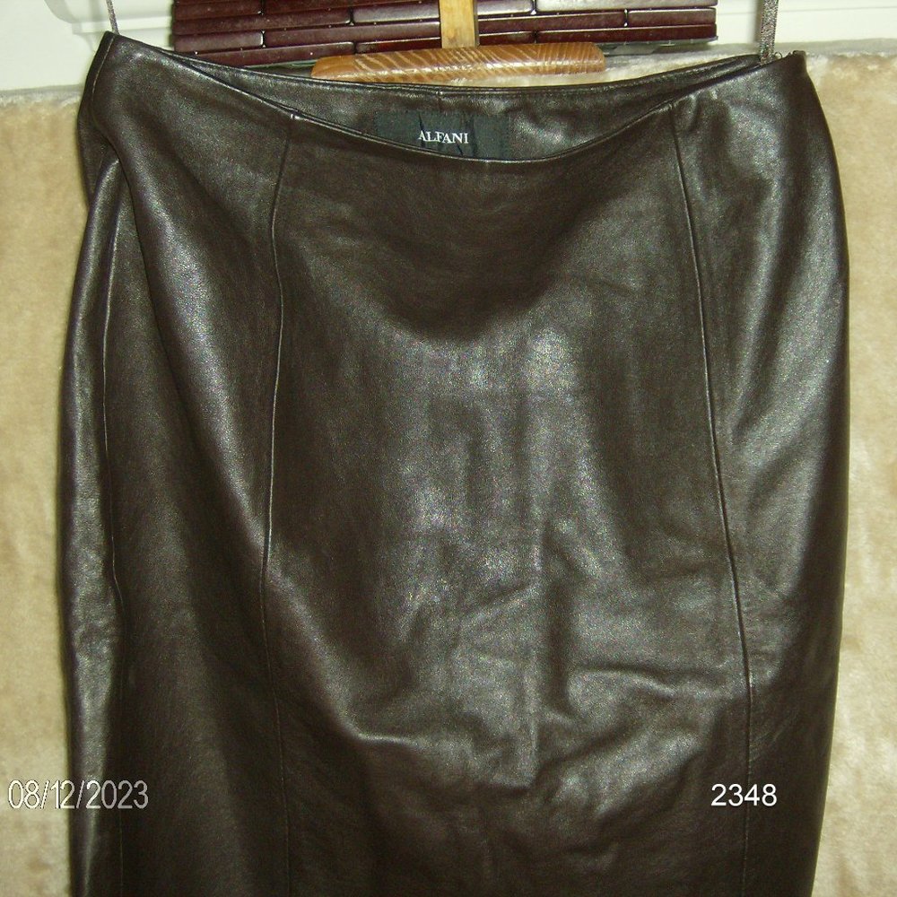 Leather Skirt Brown